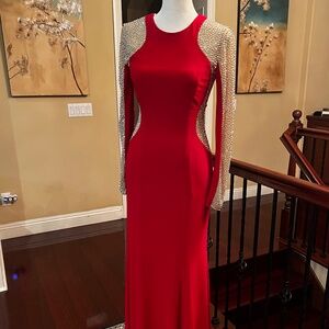Red Rhinestone Dress